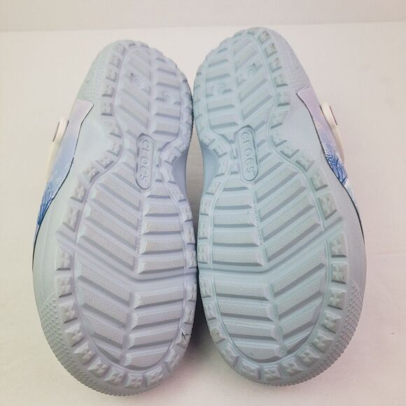 Crocs Fun Lab Kids Size J3 Mineral Blue Frozen II Disney Lined Clog Shoes - Picture 9 of 12